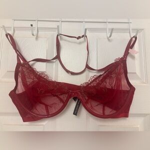 Victoria's Secret Red Lace Bra Size 38D New
